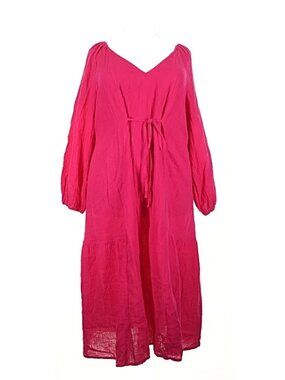 Universal Thread Crinkled Cotton V Neck Resortwear Maxi Dress